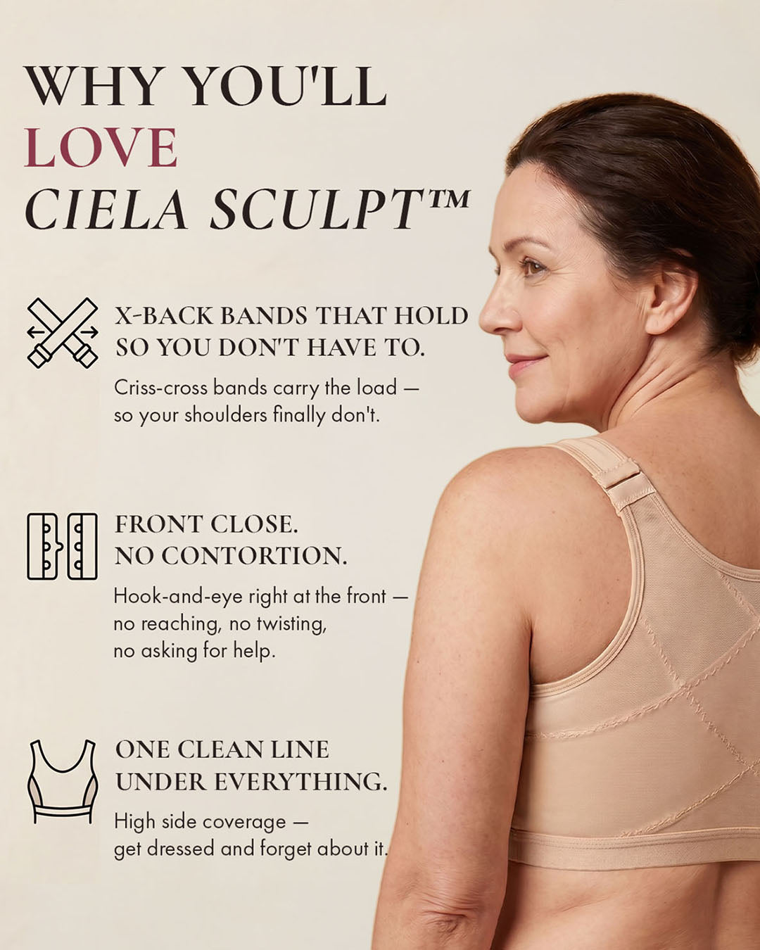 The Ciela Sculpt™ | Front-Close Posture Bra