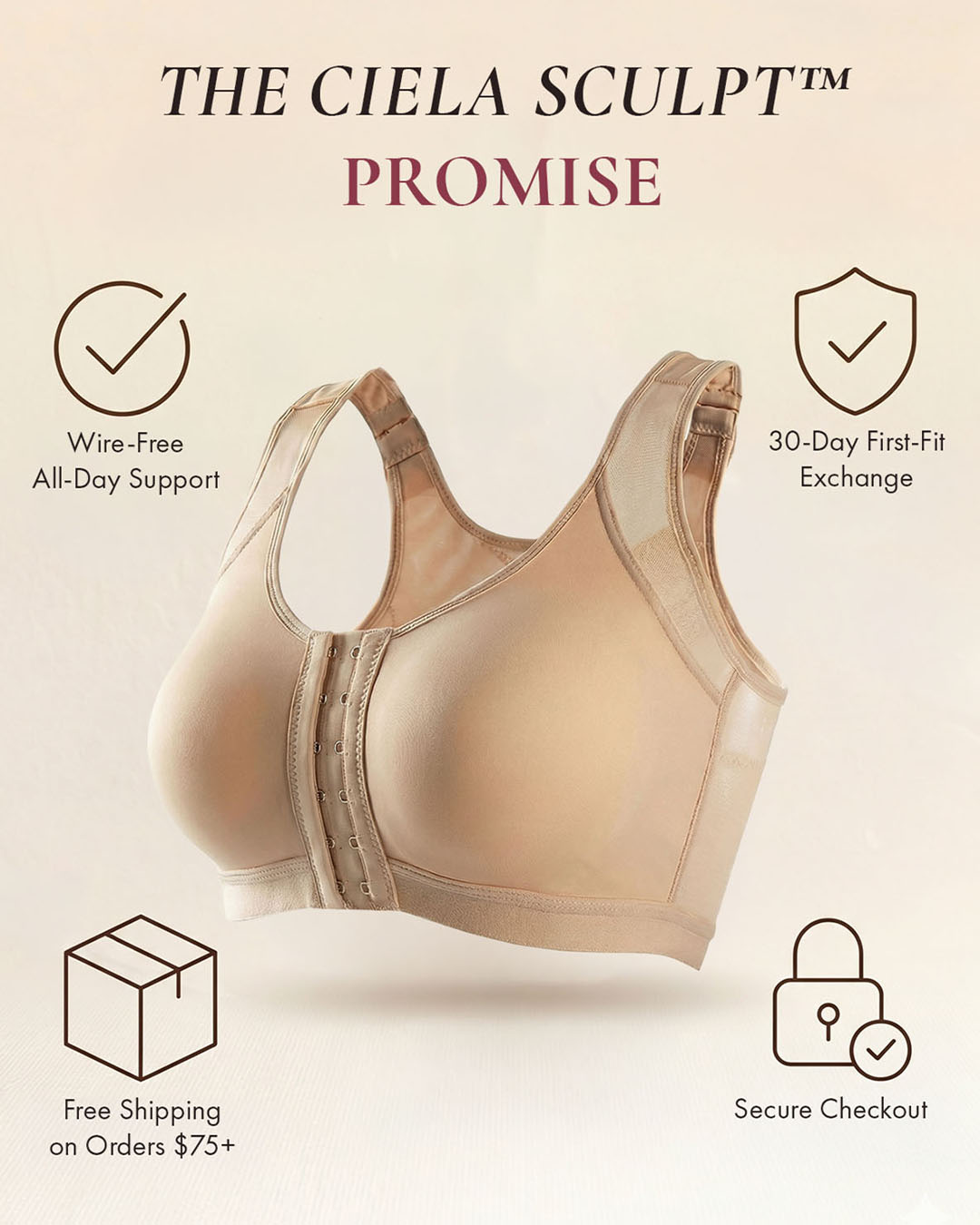 The Ciela Sculpt™ | Front-Close Posture Bra